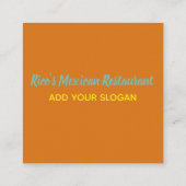 Carte De Visite Carré Restaurant mexicain (Dos)