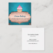 Carte De Visite Carré Restauration moderne de chef de boulangerie de (Devant / Derrière)