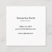 Carte De Visite Carré Restauration moderne de chef de boulangerie de (Dos)