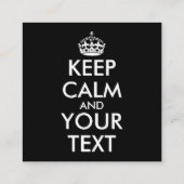 Carte De Visite Carré Restez calme et continuez - Créez votre propre (Dos)