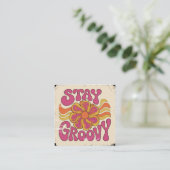 Carte De Visite Carré Restez Groovy (Debout devant)