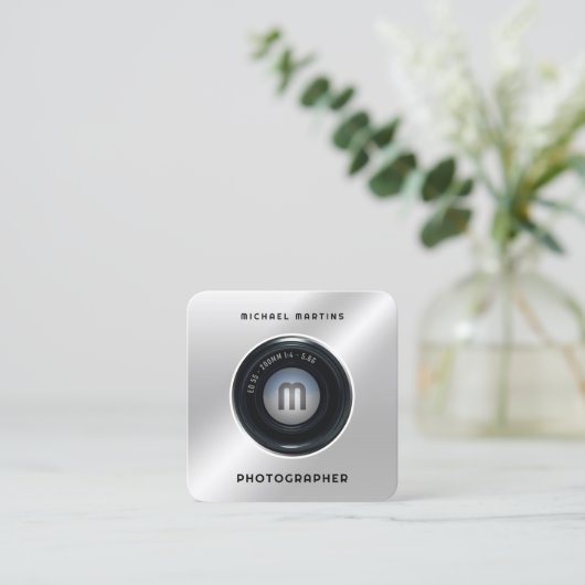 Carte De Visite Carré Retirer les regards de la caméra photo (Debout devant)