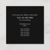 Carte De Visite Carré Retouche de cuisine et de Bath (Dos)