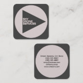 Carte De Visite Carré Retouche grise de couverture d'inspiration technol (Devant / Derrière)