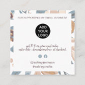 Carte De Visite Carré Retro boho terthy fleoral ordre merci (Dos)