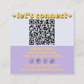 Carte De Visite Carré Retro Bold QR Code Groovy Checkered Boho Funky (Dos)