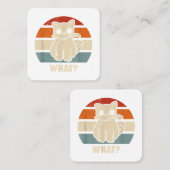 Carte De Visite Carré Rétro Ce Chat Couteau Meow Kitty Funny Chats Maman (Devant / Derrière)