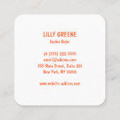 Carte De Visite Carré Retro Cupcake Baker (Dos)