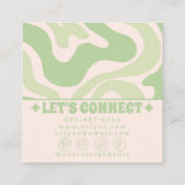 Carte De Visite Carré Retro Green 70s Boho Groovy Unique Trendy Unique (Dos)