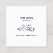 Carte De Visite Carré Retro Hands Reiki Praticien Healing Energie (Dos)