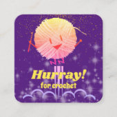 Carte De Visite Carré Retro mignon saut scribble fil crochet crochets bu (Devant)