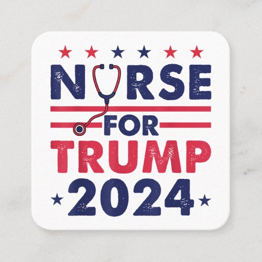 Carte De Visite Carré Retro Nurses For Trump 2024 America Stars Drapeau (Devant)