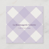Carte De Visite Carré Retro Purple Bakery Gingham QR Code Photo (Devant)