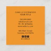 Carte De Visite Carré Retro Red Mustard Custom Company Logo (Dos)