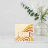 Carte De Visite Carré Retro Seventies Seventies Rainbow Stripes 1970 196 (Debout devant)