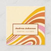 Carte De Visite Carré Retro Seventies Seventies Rainbow Stripes 1970 196 (Devant)
