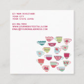 Carte De Visite Carré Retro Tea Cup Restauration Boulangerie Café (Dos)