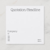 Carte De Visite Carré Rêve zen - mandala peint (Dos)