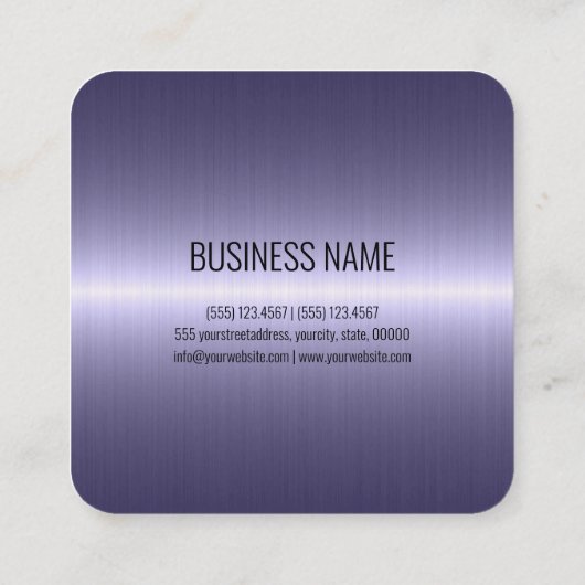 Carte De Visite Carré Revêtement en métal en acier inoxydable cool #2 (Dos)
