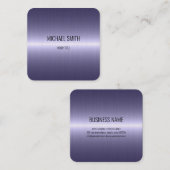 Carte De Visite Carré Revêtement en métal en acier inoxydable cool #2 (Devant / Derrière)