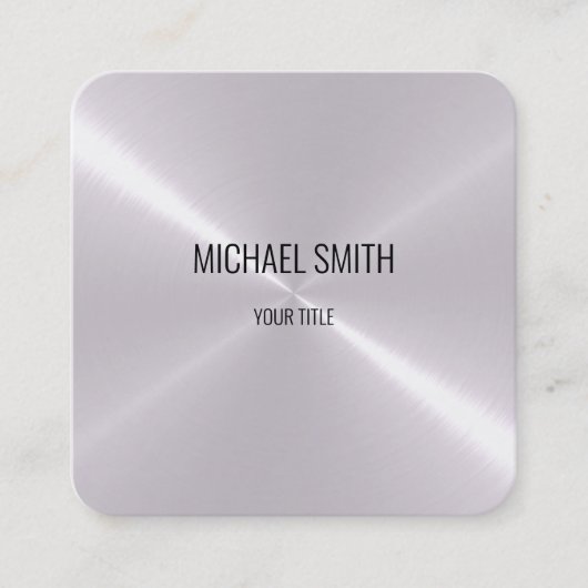 Carte De Visite Carré Revêtement en métal en acier inoxydable cool #8 (Devant)