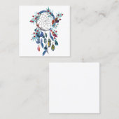 Carte De Visite Carré Rêveurs et plumes d'aquarelle. (Devant / Derrière)