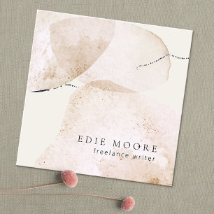 Carte De Visite Carré Robe Rustique Tan Peint Aquarelle Abstraite Art