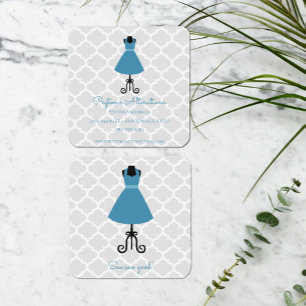 Carte De Visite Carré Robe Vintage bleue Seamstress et altérations