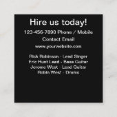 Carte De Visite Carré Rock Band À Louer (Dos)