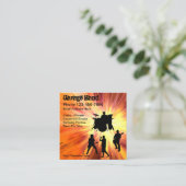 Carte De Visite Carré Rock Et Roll De Garage Band (Debout devant)