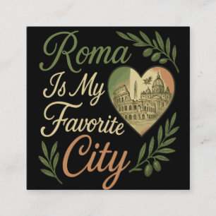 Carte De Visite Carré Roma est ma ville préférée