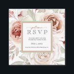 Carte De Visite Carré Romantic Rose Roses Site Mariage RSVP<br><div class="desc">Utilisation d'un site Web Mariage ? Utilisez cette carte pour indiquer à vos invités quand et où répondre. Pour effectuer vos modifications, sélectionnez le lien "Personnaliser ce modèle" pour entrer vos propres informations. Si vous devez effectuer des ajustements, cliquez sur le bouton "Cliquez pour customiser plus loin". Assurez-vous de bien...</div>