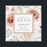 Carte De Visite Carré Romantic Rose Roses Site Mariage RSVP<br><div class="desc">Utilisation d'un site Web Mariage ? Utilisez cette carte pour indiquer à vos invités quand et où répondre. Pour effectuer vos modifications, sélectionnez le lien "Personnaliser ce modèle" pour entrer vos propres informations. Si vous devez effectuer des ajustements, cliquez sur le bouton "Cliquez pour customiser plus loin". Assurez-vous de bien...</div>