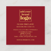 Carte De Visite Carré Rose Abstrait Pink Paint Gold (Dos)