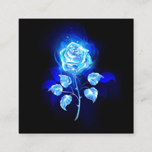 Carte De Visite Carré Rose Bleue Brûlante