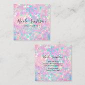 carte de visite carré rose brillant (Devant / Derrière)