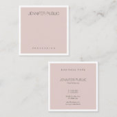 Carte De Visite Carré Rose Clair, Design Moderne, Luxe Professionnel (Devant / Derrière)