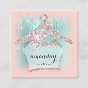 Carte De Visite Carré Rose Closet Closet Hanger Dress Boutique Mint