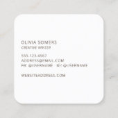 Carte De Visite Carré Rose d'aquarelle Abstraite tendance Parties scinti (Dos)