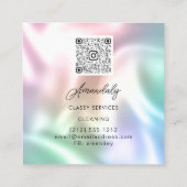 Carte De Visite Carré Rose de code QR des services de nettoyage de maiso (Dos)