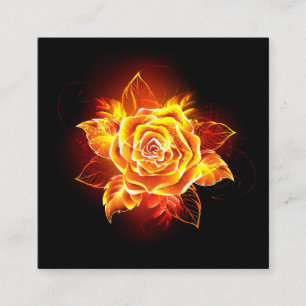 Carte De Visite Carré Rose de feu en fleurs