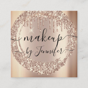 Carte De Visite Carré Rose de logo personnalisé pour les disques profes