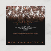 Carte De Visite Carré Rose d'ouverture professionnelle Parties scintilla (Dos)