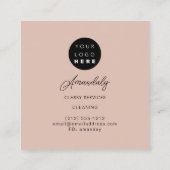 Carte De Visite Carré Rose du logo des services de nettoyage de maison d (Dos)