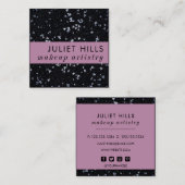 Carte de visite Carré rose et noir (Devant / Derrière)