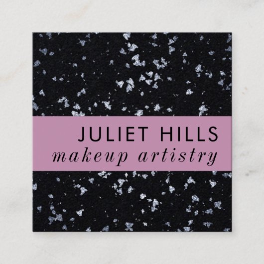 Carte de visite Carré rose et noir (Devant)