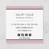 Carte de visite Carré rose et or (Dos)