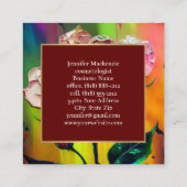 Carte De Visite Carré Rose Flower Gold Plutôt rose IA générée (Dos)