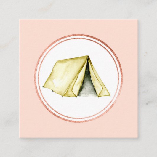 Carte De Visite Carré Rose Gold et rose Planificateur d'événements Socia (Devant)