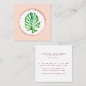 Carte De Visite Carré Rose Gold et rose Planificateur d'événements Socia (Devant / Derrière)